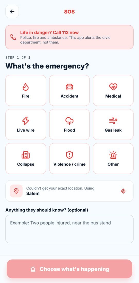 One-tap SOS screen for emergencies